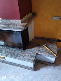 rivestimento camino più divisorio marmo preggiato 