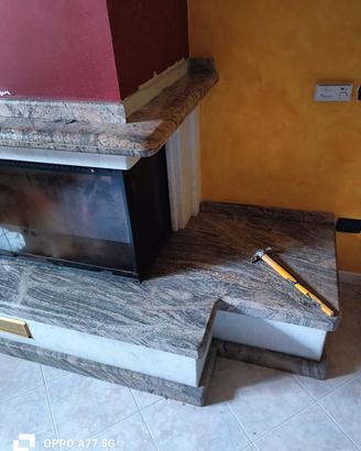 rivestimento camino più divisorio marmo preggiato 