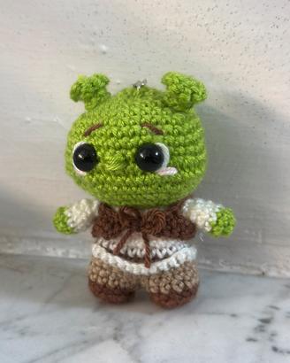 Portachiavi Shrek Amigurumi Fatto a Mano
