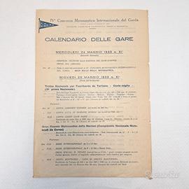 Raro Calendario gare Concorso Motonautico Garda