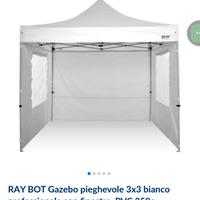 Gazebo pieghevole 3x3 bianco finestre MAI USATO