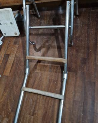 scaletta in Acciaio e legno 4 gradini 