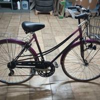 Bicicletta da donna con cestino e cambio