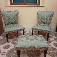 set poltroncine camera da letto con poggiapiedi