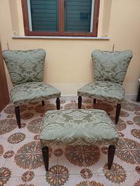 set poltroncine camera da letto con poggiapiedi