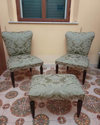 set poltroncine camera da letto con poggiapiedi
