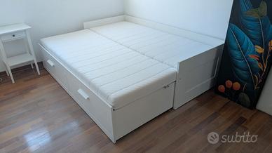 Letto a due piazze Ikea BRIMNES con materassi
