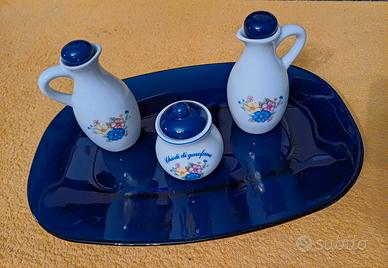 Set in vetro e porcellana "Blu notte"