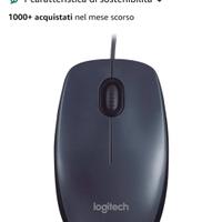 Logitech M90 Mouse USB Cablato, 1000 DPI, Mouse Am