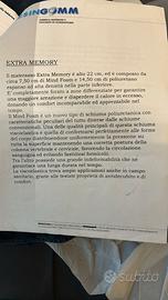 materasso matrimoniale extra memory