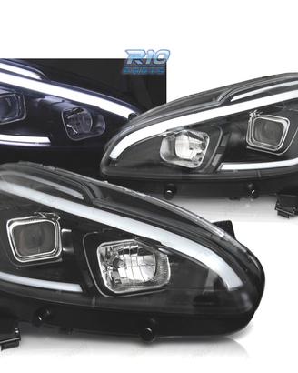 FARI PER PEUGEOT 208 12-15 TUBO LUCE LED NERI
