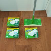 Scopa Swiffer + 3 scatole di panni
