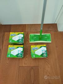 Scopa Swiffer + 3 scatole di panni