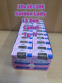 20 paia Collant golden lady 15den tg.IV Camel