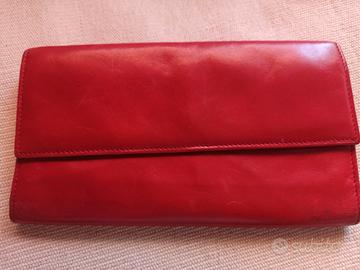 Portafoglio Valextra in pelle rossa Made in Italy