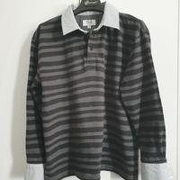 Polo JCT Junior 15 anni 170 cm righe nero tortora 