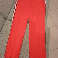 pantalone rosso corallo in jersey  
