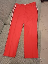 pantalone rosso corallo in jersey  