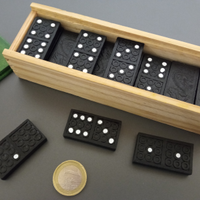 Gioco domino con cassetta in legno