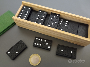 Gioco domino con cassetta in legno