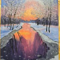 Quadro olio su tela , dipinto a mano, 20 x 25