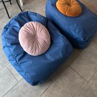 set 2 pouf chaise longue
