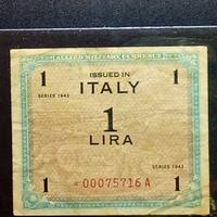 1 Lira del 1943 in "R2" con ( asterisco) ALLIED M