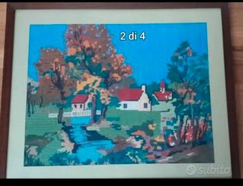 quadri ricamati punto croce incorniciati 