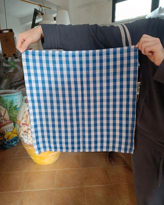 Tovaglie e Tovaglioli a Quadretti + Blu