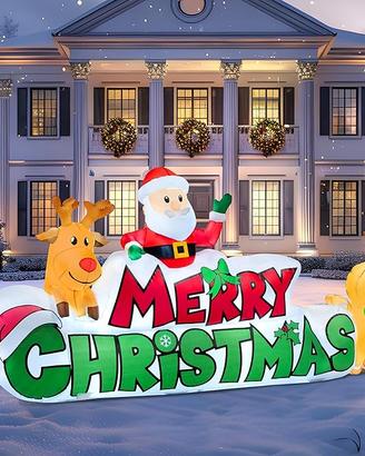 Joiedomi Targa natalizia gonfiabile con Babbo Nata