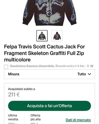 Felpa Travis Scott Cactus Jack full zip