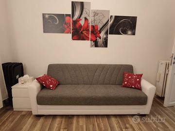 Divano letto 3 posti con cassetto portaoggetti