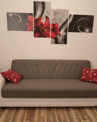 Divano letto 3 posti con cassetto portaoggetti