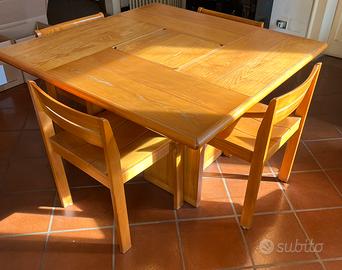 Tavolo e sedie design Silvio Coppola. Vintage ‘70