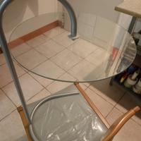 Tavolino di vetro. Tondo. 40x54