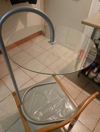 Tavolino di vetro. Tondo. 40x54