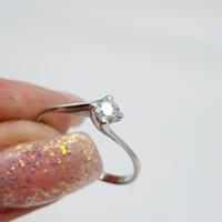 COD.1489.25 ANELLO SOLITARIO ORO BIANCO 18K 750