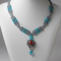 Collana Handmade retrò d'epoca ciondolo corniola