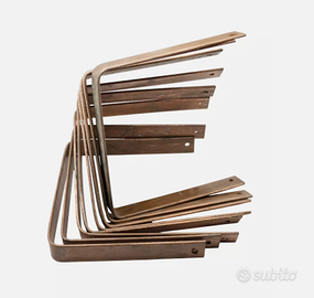 8 Staffe Rame Sezione Quadrata 16,5×16×2,5 cm