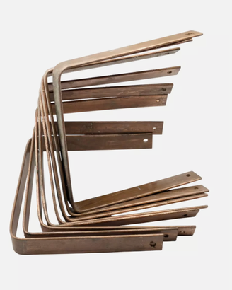 8 Staffe Rame Sezione Quadrata 16,5×16×2,5 cm