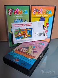Lotto 3 VHS Pimpa Altan + Rara Cartolina Originale