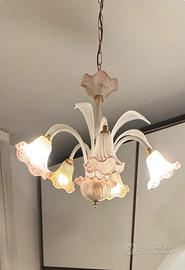Lampadario vintage Murano a 5 luci-stile floreale