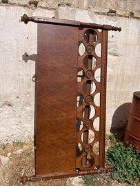 Letto matrimoniale fiori intarsio antico
