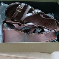 sandali con zeppa in cuoio n 37nuovi