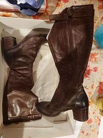 Stivale donna pelle marrone n37