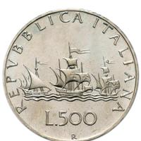 monete 500. lire argento fior di conio
