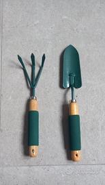 set da giardino in metallo verde e legno 