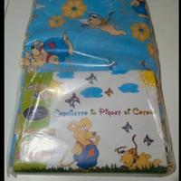 Copriletto in Piquet di cotone blu con stampa