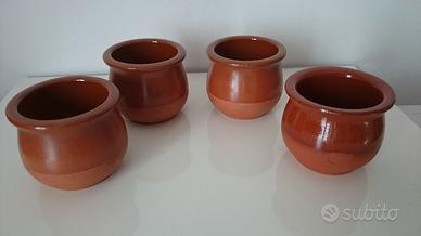 4 coppette da tavola in terracotta nuove x salsine