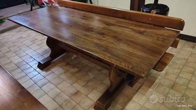 Tavolo 220+100 cm + 2 Panche (NOCE)